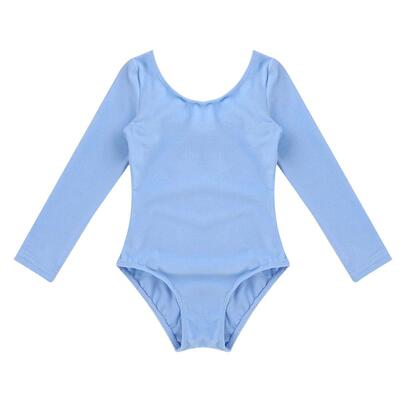 Kids Girls Classic Long Sleeves Ballet Dance Leotard Gymnast