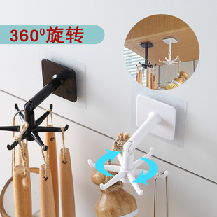 免打孔强力粘胶收纳挂架多功能可旋转挂钩厨房浴室小物件脸盆架
