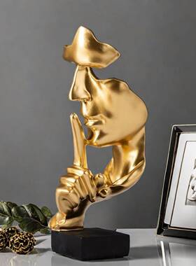 欧式沉默是金人面物抽象像树脂工雕艺品摆件客20191008厅商办公室