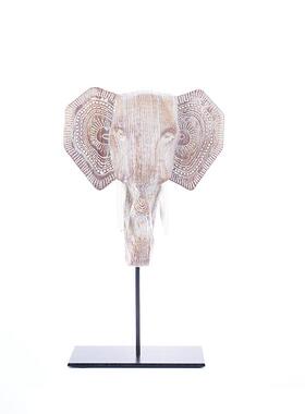 东南厅风轻奢大1_20象象头桌面摆件居客挂壁装饰家品树脂亚工艺