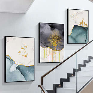 三联楼梯墙壁画现代简约转角过道楼梯挂画家居软装楼梯墙面装饰画