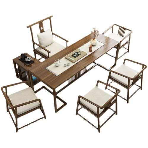 新中式泡茶桌椅组合 禅意办公室功夫茶台 简约洽谈实木茶桌套装