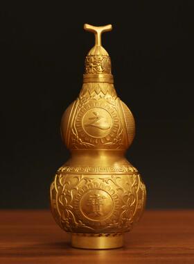 直销新款工厂直发黄铜可开盖葫芦开口铜葫芦全铜葫芦客厅玄关办公