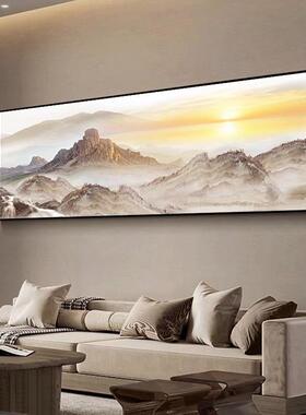 新中发式装饰画客山水画沙厅背景DAK墙壁画老板室办公大气风景画