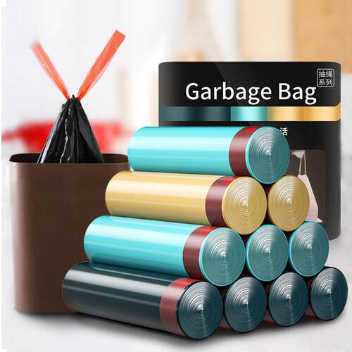 Drawstring garbage bags for home use, large-sized, colorful,