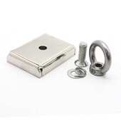 方形打捞强力磁铁 F75X55X17mm钢套吸铁石 钕铁硼打捞磁铁组件