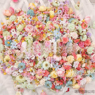 仿真小花朵混搭材料包 绢花头饰花环手工材料花环裙撑婚庆布景