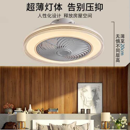 110V跨境风扇灯超薄简约现代吸顶灯卧室灯具静音家用厂家直销