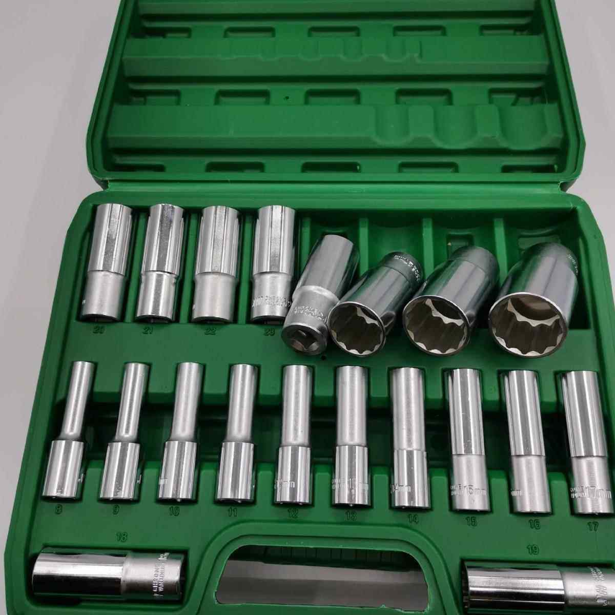 c梅花套筒长8m大飞接口套头汽修专用AQX烙凡钢8—3机2整套12角加