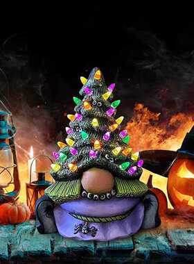 直销新款跨境圣诞小矮人圣诞树雕塑装饰桌面聚会节日装扮圣诞工艺