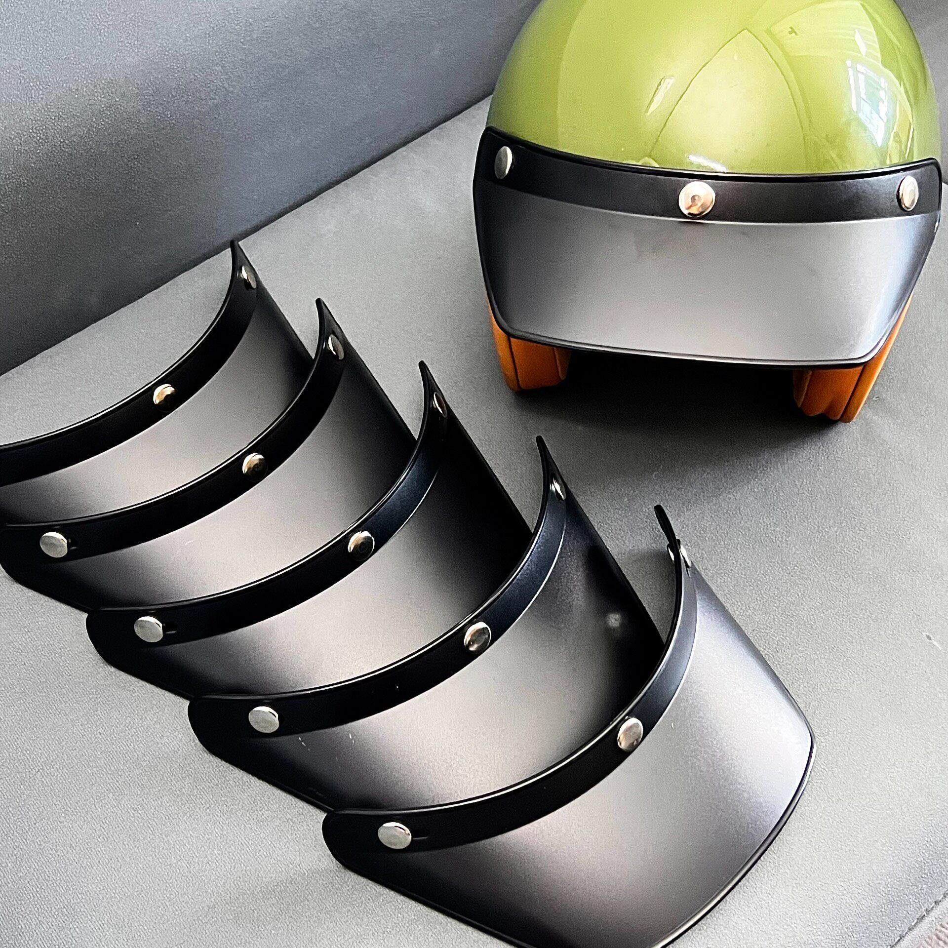 头盔加大帽檐复古头盔帽舌3扣式均可固定适合各种半盔摩托车配件