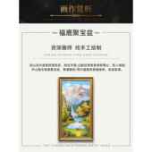 山水 9561饰画客竖版 高山流水聚宝盆小厅鹿挂手绘油画欧式 玄关景装
