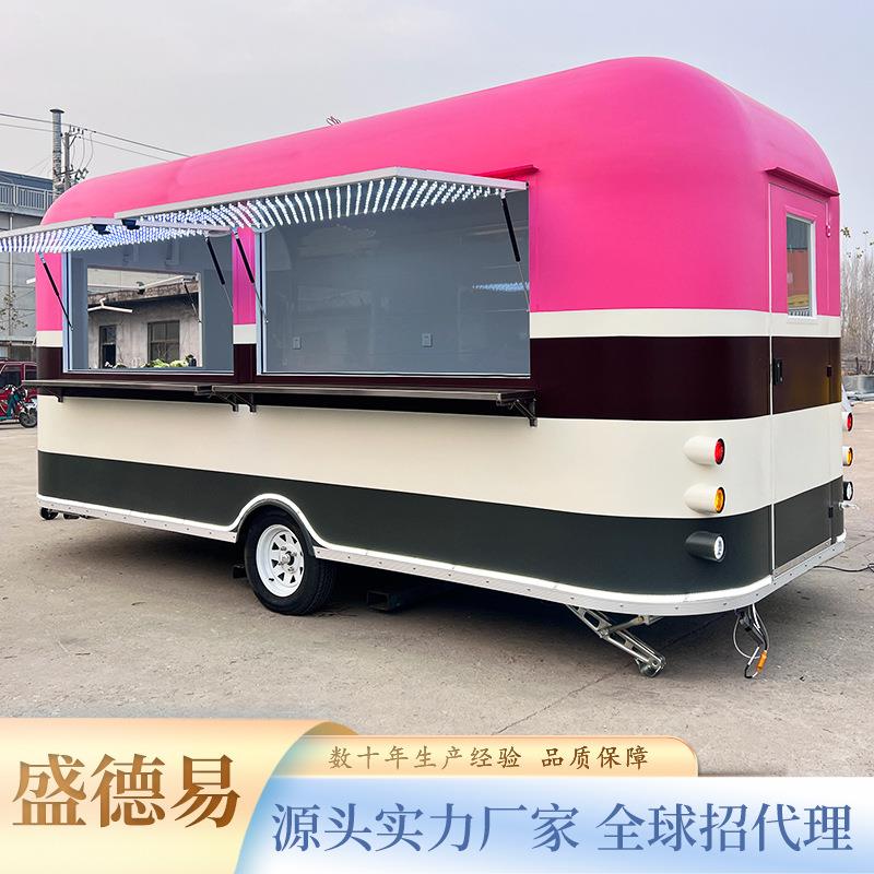 网红多功能餐饮小吃售卖车商用咖啡可移动商铺飞翼鸥翼门云舱餐车