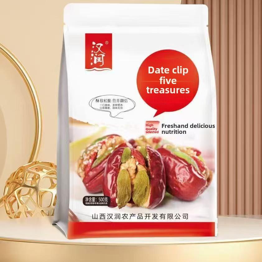 汉润枣夹五宝500g红枣夹核桃什锦味葡萄干抱抱果独立包装开袋即食