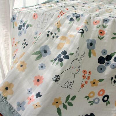 软糯LDT亲肤竹纤维盖毯人单竹水洗毛棉纱布儿童成人四层薄毯巾被