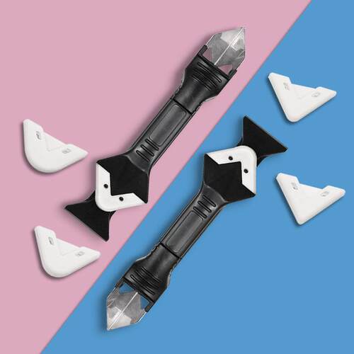 3-in-1 Caulking Tool, Glass Scraper, and Grout Filler: A Mul