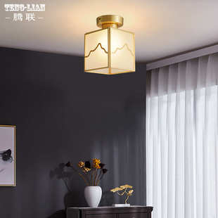 小吸顶灯全铜过道阳台房间吸顶灯美式 简约楼梯酒店客房灯饰灯具