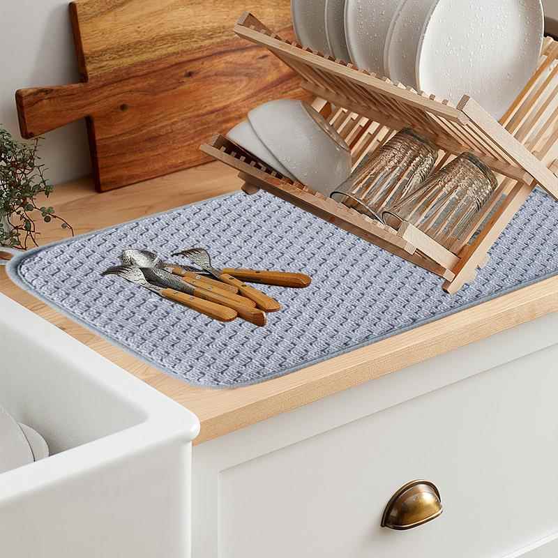 跨境超细纤维厨具沥水干燥垫家用台面厨房隔热垫吸水速干餐具垫