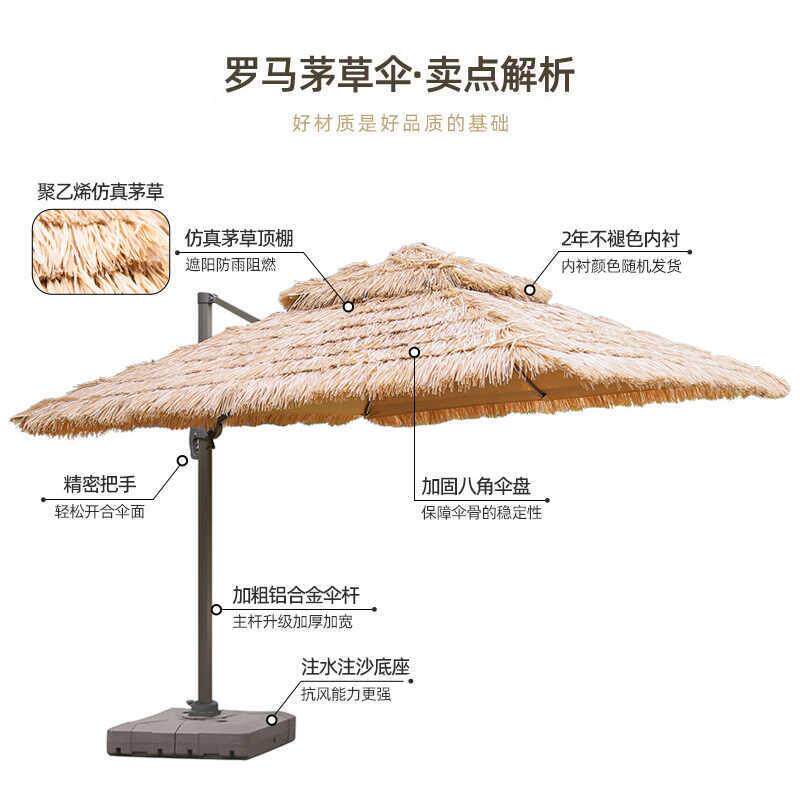 户外遮阳伞茅草伞农家乐庭院花园网红营地仿真稻草伞遮阳棚太阳伞