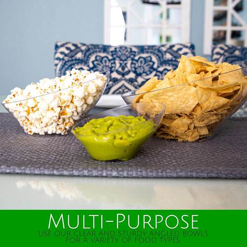 Disposable Angled Plastic Bowls Round Medium Serving Bowl