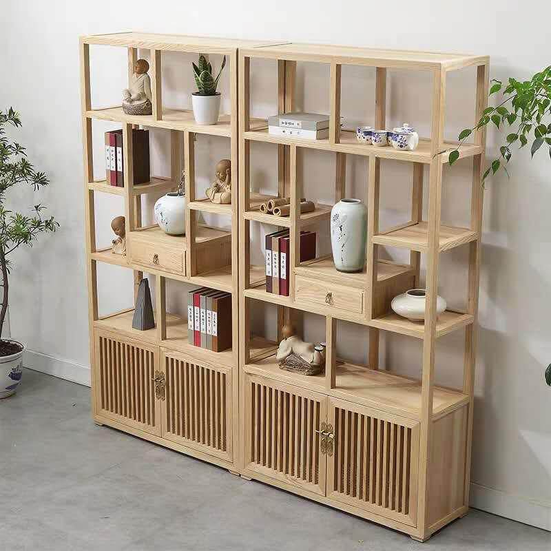 实木多宝阁博古架客厅中式收藏陈列柜多层书架家用茶室茶叶展示柜
