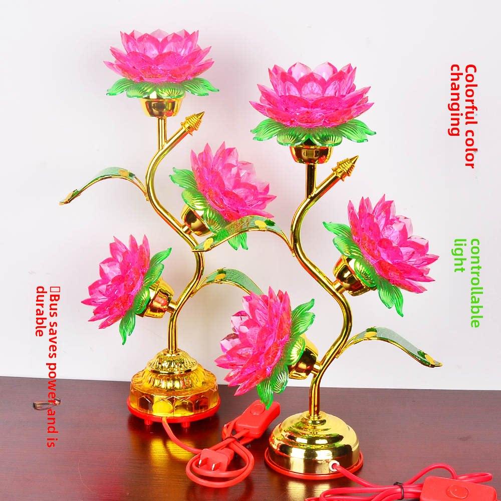装饰用品家用灯三品Led彩色莲花灯插件变色灯莲花灯永远明亮的灯