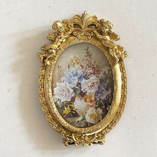 椭圆脂框现EUC代简约片异形照墙装 饰摆 饰树画框组合相框挂墙相装