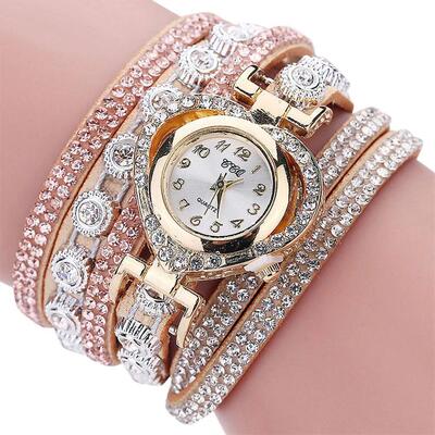 Bracelet Watch Women Vintage Rhinestone Crystal Dial Analog