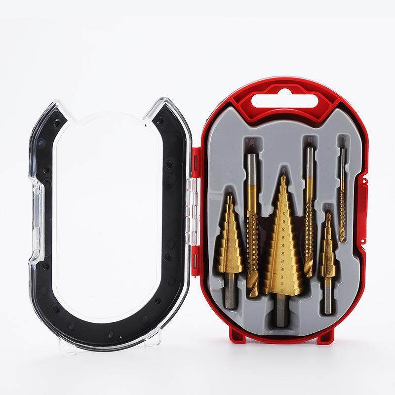 宝塔钻套装直槽拉槽锯齿麻花钻头6pc盒装直柄阶梯台阶钻头,五金/工具,其他钻,淘宝优惠券,粉丝福利购,淘宝优惠卷