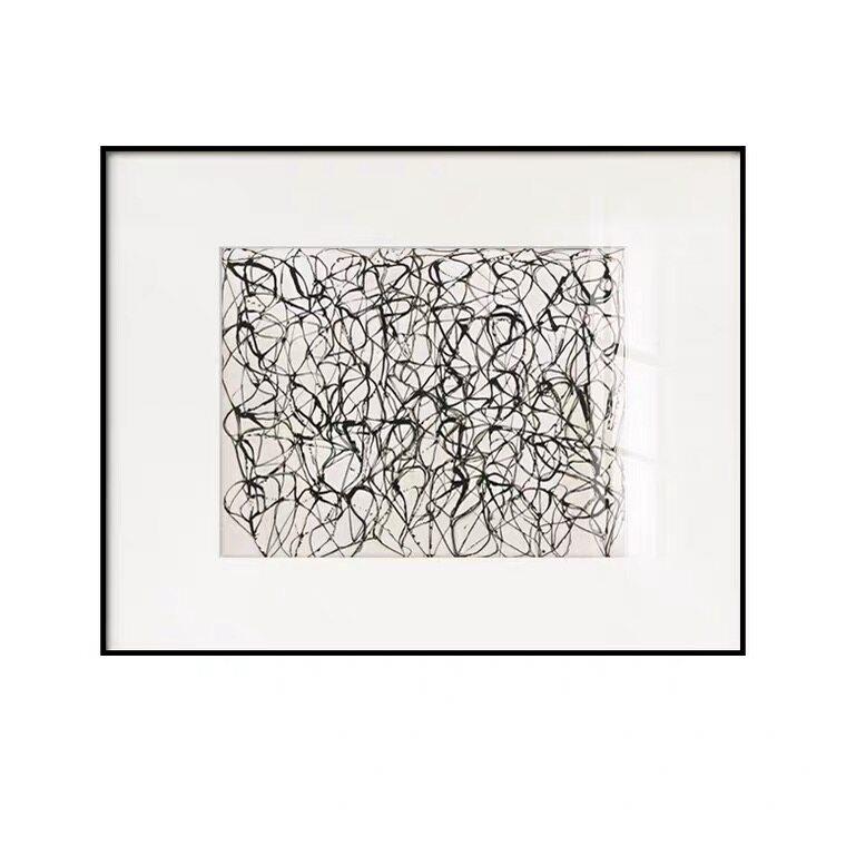 线团 现代艺术简约小众挂画北欧风格卧室样板房装饰画咖啡馆客厅