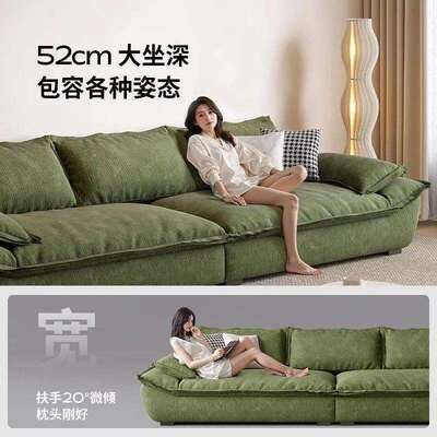 意式雪尔绒布沙355发现简约小户型尼厅加客宽躺懒可人布艺帆船沙