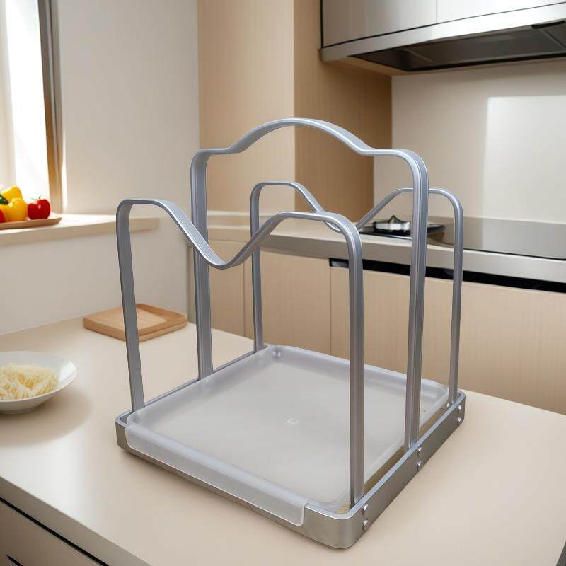 唯善铝合金锅盖架厨房创意置物架厨房多用收纳菜板架双位架砧板架