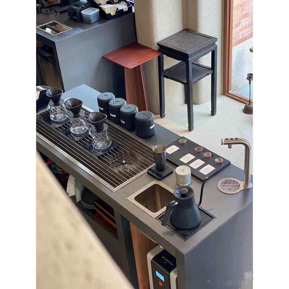 不锈钢高压洗杯机,手冲咖啡台,嵌入式新型中式纯茶过滤沥干盘