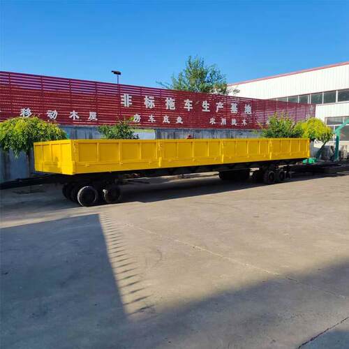 40吨低平板拖车带护栏方向系统可靠操作简单平板运输车