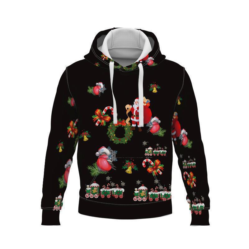 mens hoodie d christmas fashion digital printing autumn and