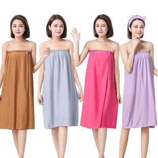裙 睡裙裹胸抹胸服女袍浴蒸可穿院浴衣浴巾桑拿浴汗款