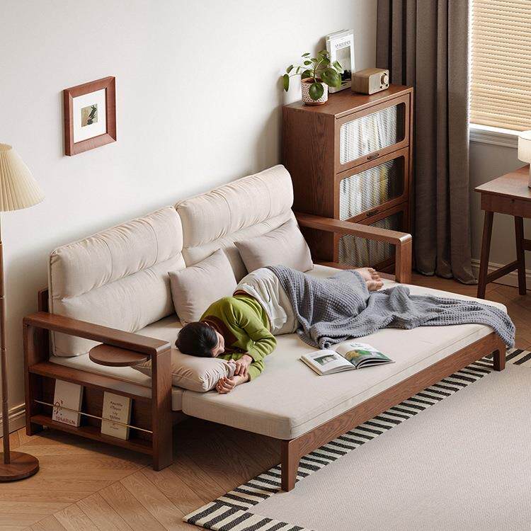 实木沙发床伸缩双人1米5多功能小户型客厅沙发床折叠两用2025新款