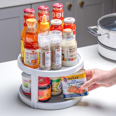 Multifunctional Rotating Storage Rack Spice Organizer Kitche