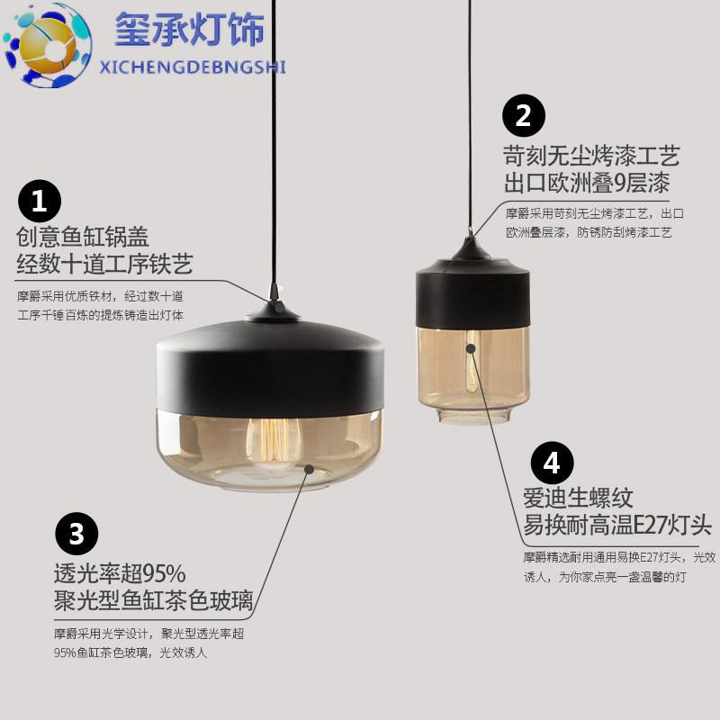 美复古吧台玻式璃吊灯l单ft头创意个性装饰简MAW约走道餐厅客厅灯