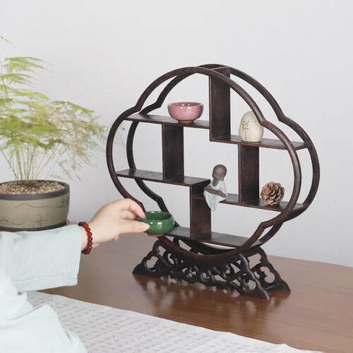 小号博古架实木中式多宝格阁茶架子置物架茶壶紫砂壶展示架鸡翅木