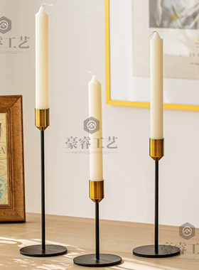 铁艺蜡烛烛台跨境黑色装饰摆件