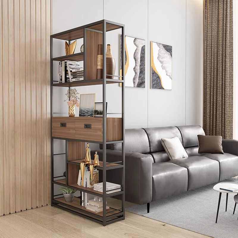 办公室博古架多层铁艺实木隔断置物架落地书架收纳 客厅书柜,住宅家具,搁板/置物架/家用陈列架,淘宝优惠券,粉丝福利购,淘宝优惠卷
