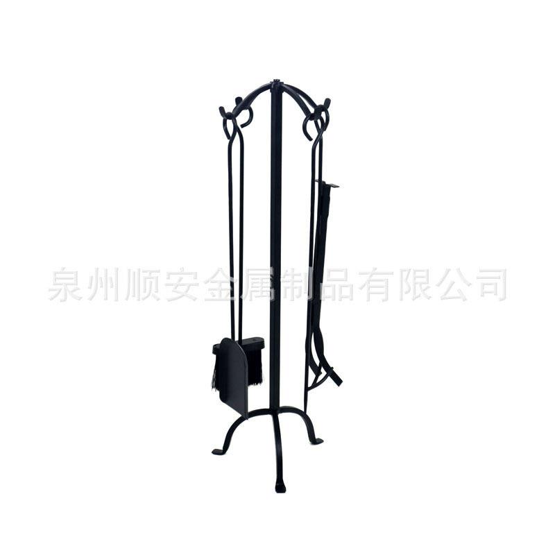 直销美式乡村铁艺火炉壁炉工具户外烤火炉工具收纳架