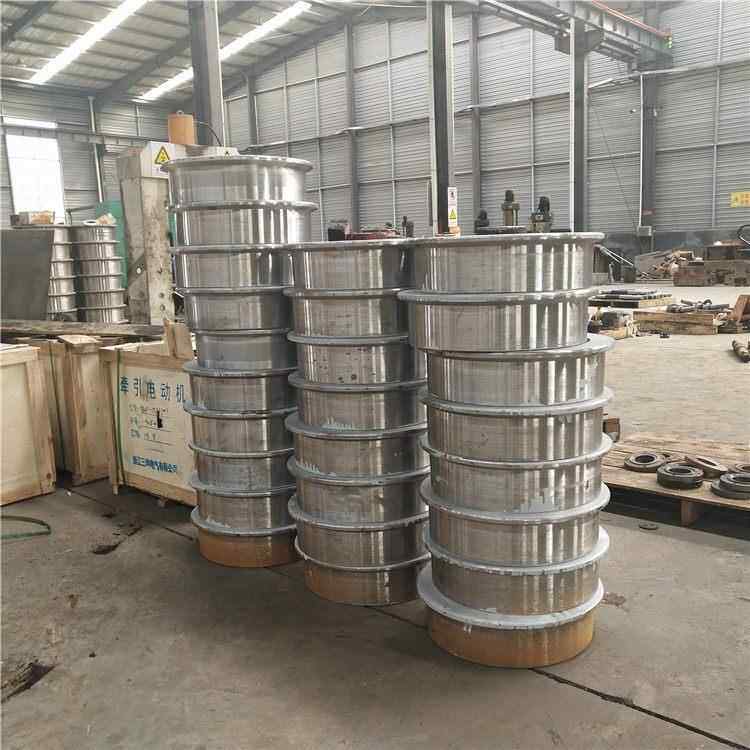 平板车加厚型井下车运输单边铸钢轨道轮 矿用空心实心矿车轮对