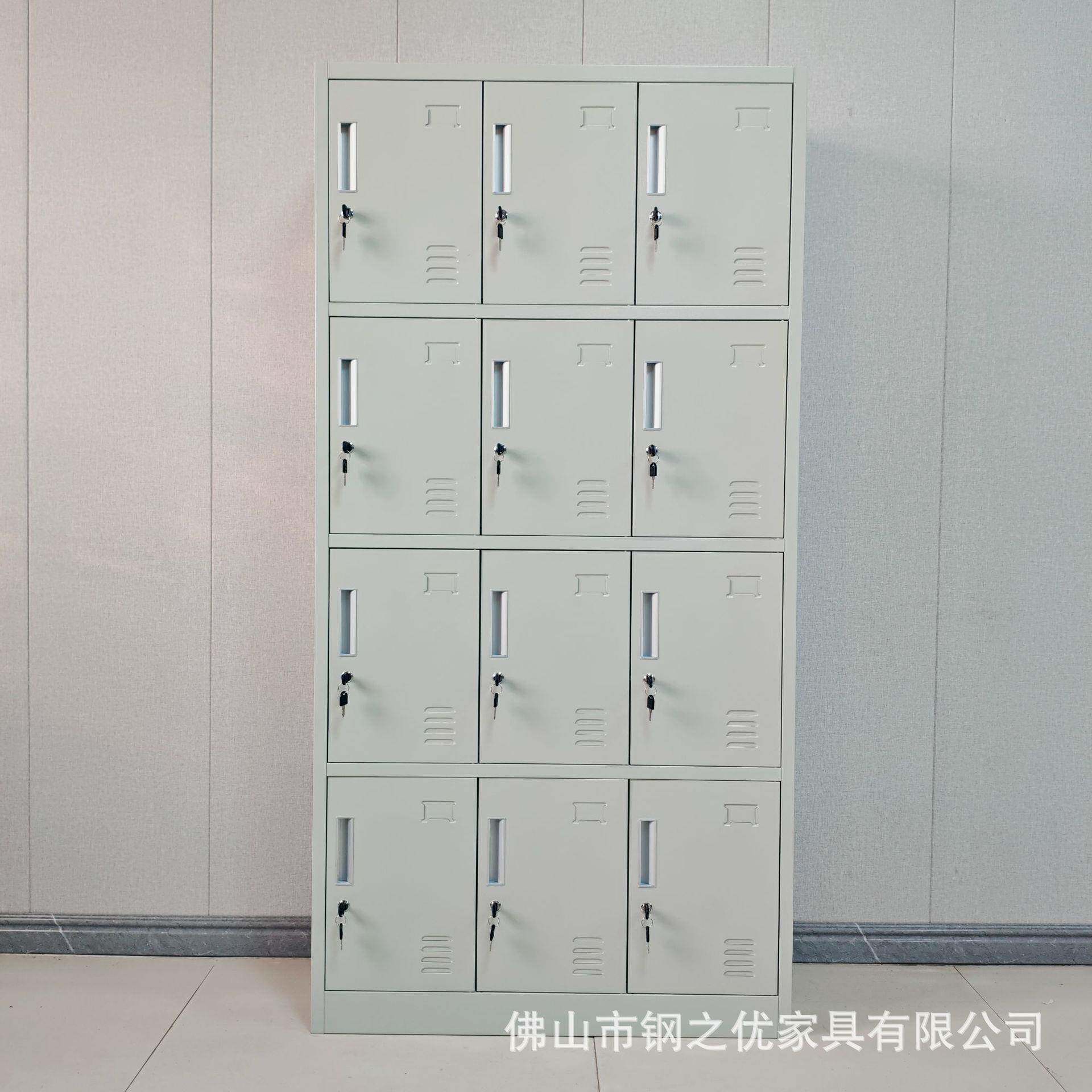 跨境外贸拆装12门更衣柜金属员工储物柜铁皮柜钢制宿舍带锁换衣柜