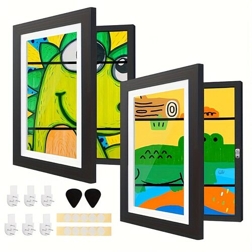 跨境爆款KidsArtFrame磁吸相框儿童油画翻盖相框储存画框现货