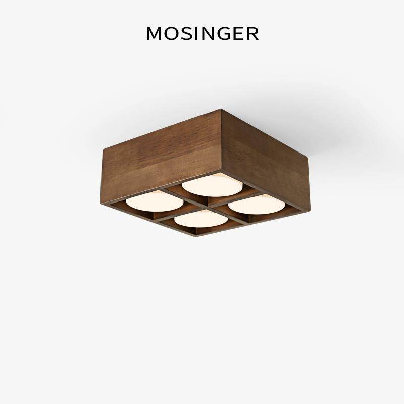 中古胡桃木纹四头斗胆灯极简卧室客厅无主灯明装筒灯侘寂风盒子灯,家装灯饰光源,斗胆灯,淘宝优惠券,粉丝福利购,淘宝优惠卷