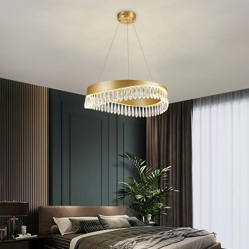 后现代简约水晶吊灯港式卧室餐厅大气样板间圆形客厅大堂轻奢吊灯