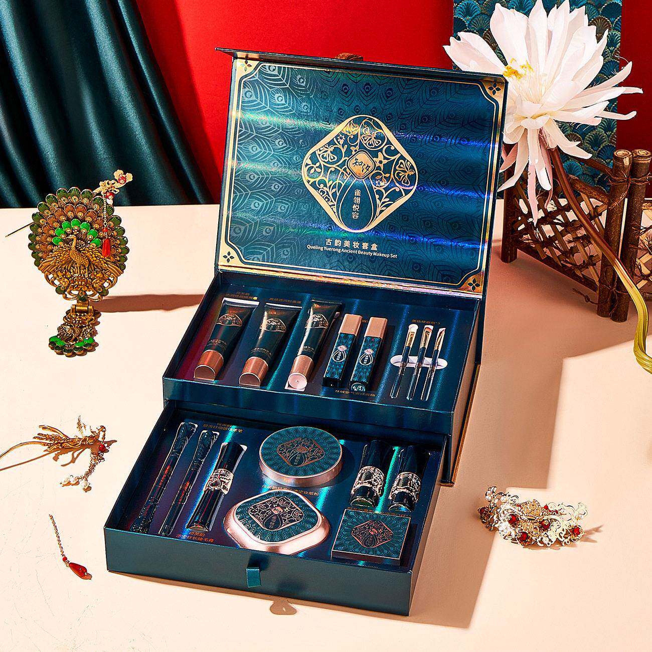 化妆品套装正品全套彩妆礼盒中国风16件套情人节礼物送女友一整套