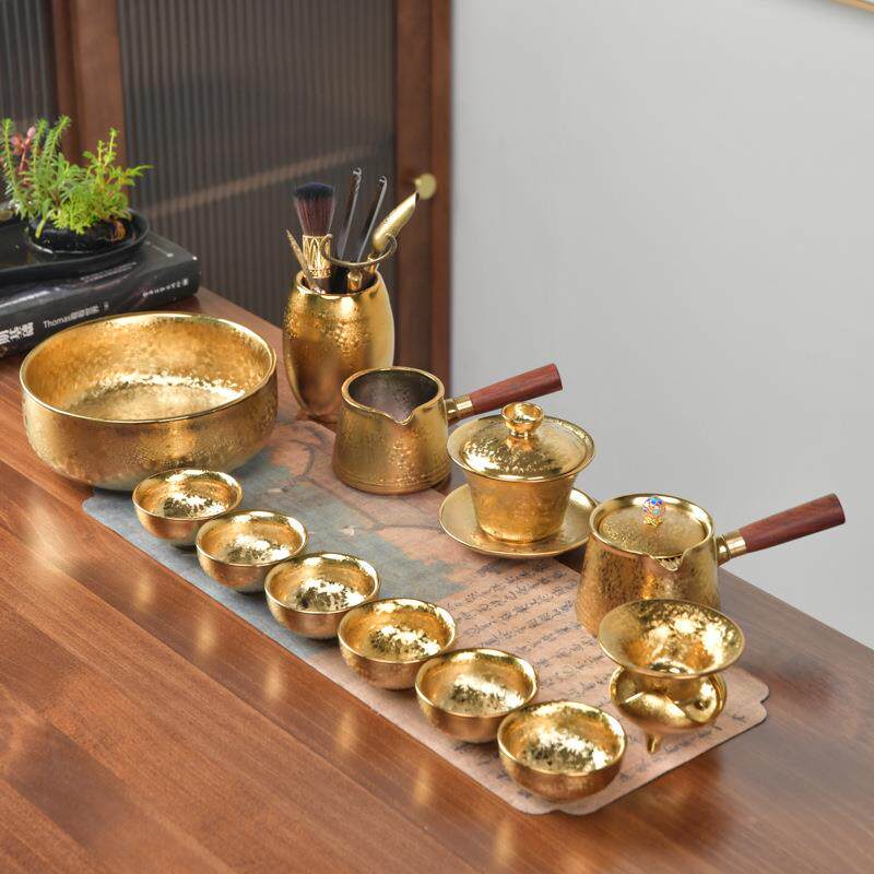 窑变鎏金陶瓷整套功夫茶具套装天目茶杯泡茶壶办公室家用